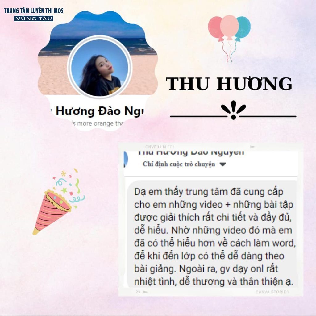 Cảm nhận của học viên tại tin học mos vũng tàu 62