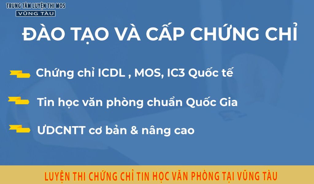 Luyện thi chứng chỉ tin học văn phòng vũng tàu