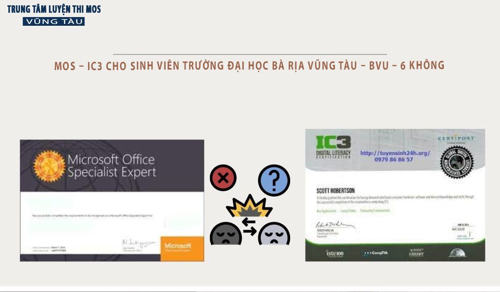 Mos ic3 cho sinh viên đại học bà rịa vũng tàu