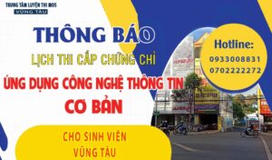 Thi ứng dụng CNTT cơ bản cho sinh viên Đại học Bà Rịa – Vũng Tàu